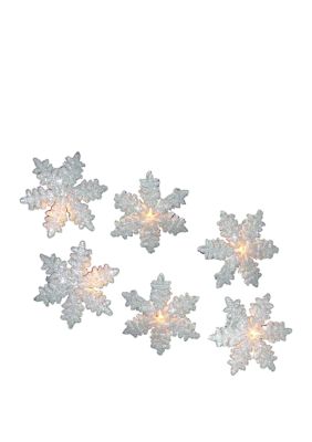 UL 10-Light White Snowflake Party Light Set