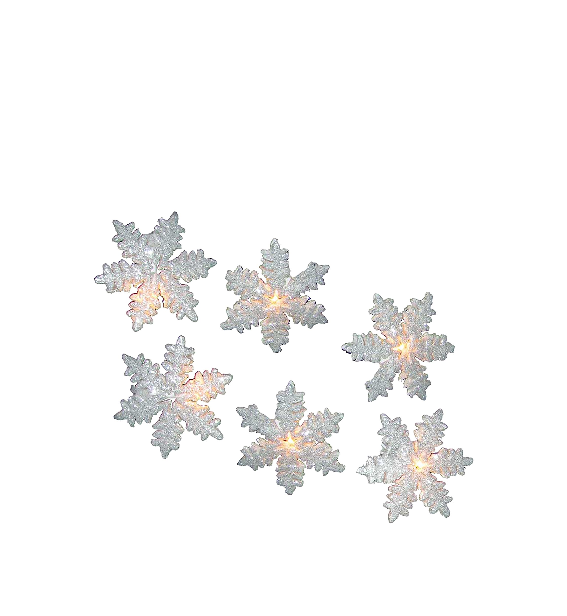 UL 10-Light White Snowflake Party Light Set