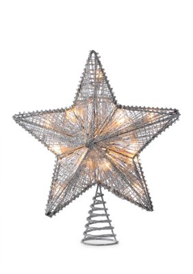 10-in. Silver Star Treetop with 10 Mini UL Lights