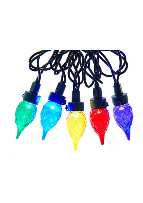 35 Light Multi Color LED Faceted Glass  
