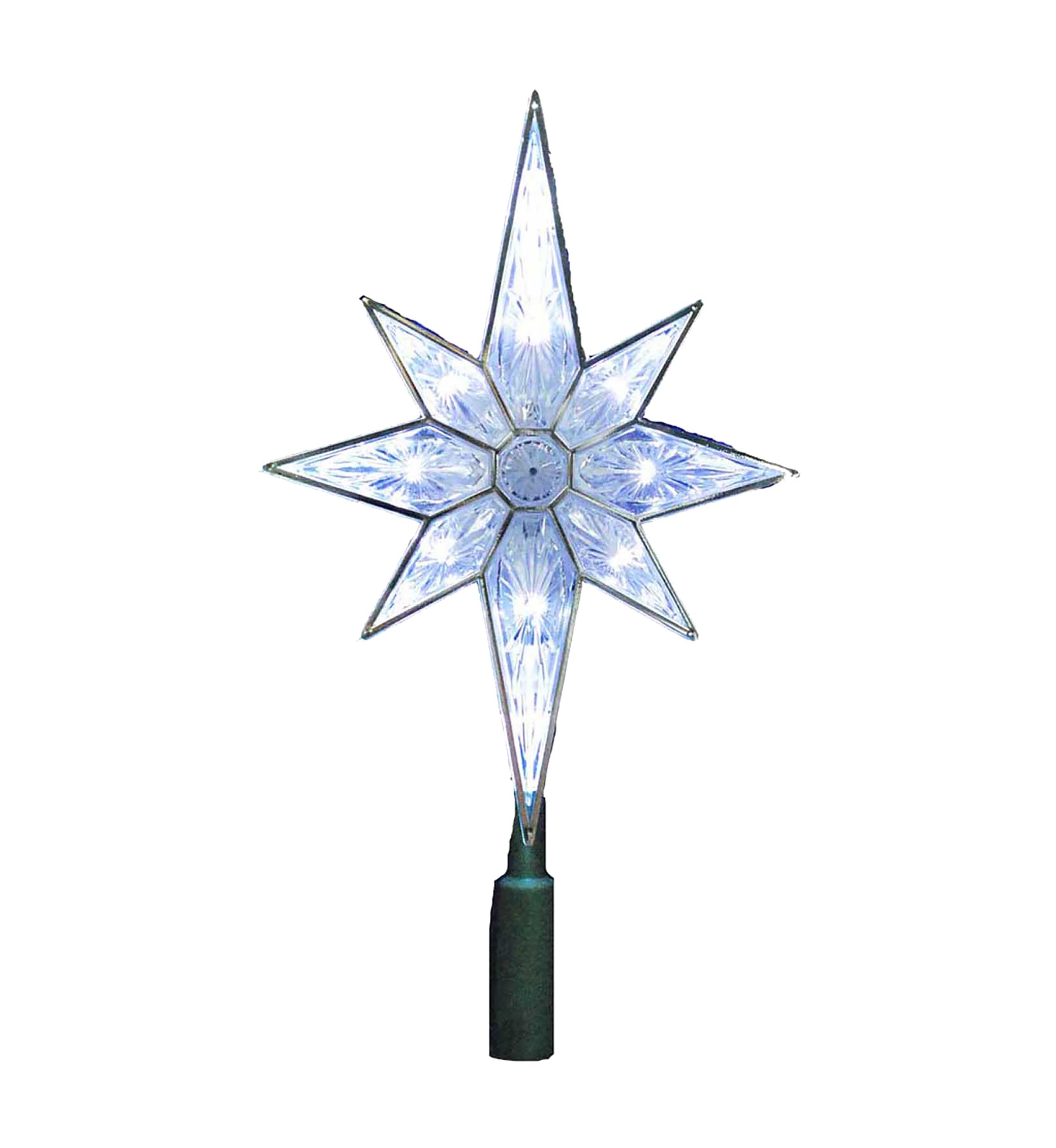 10-Light Clear LED 8-Point Star Treetop