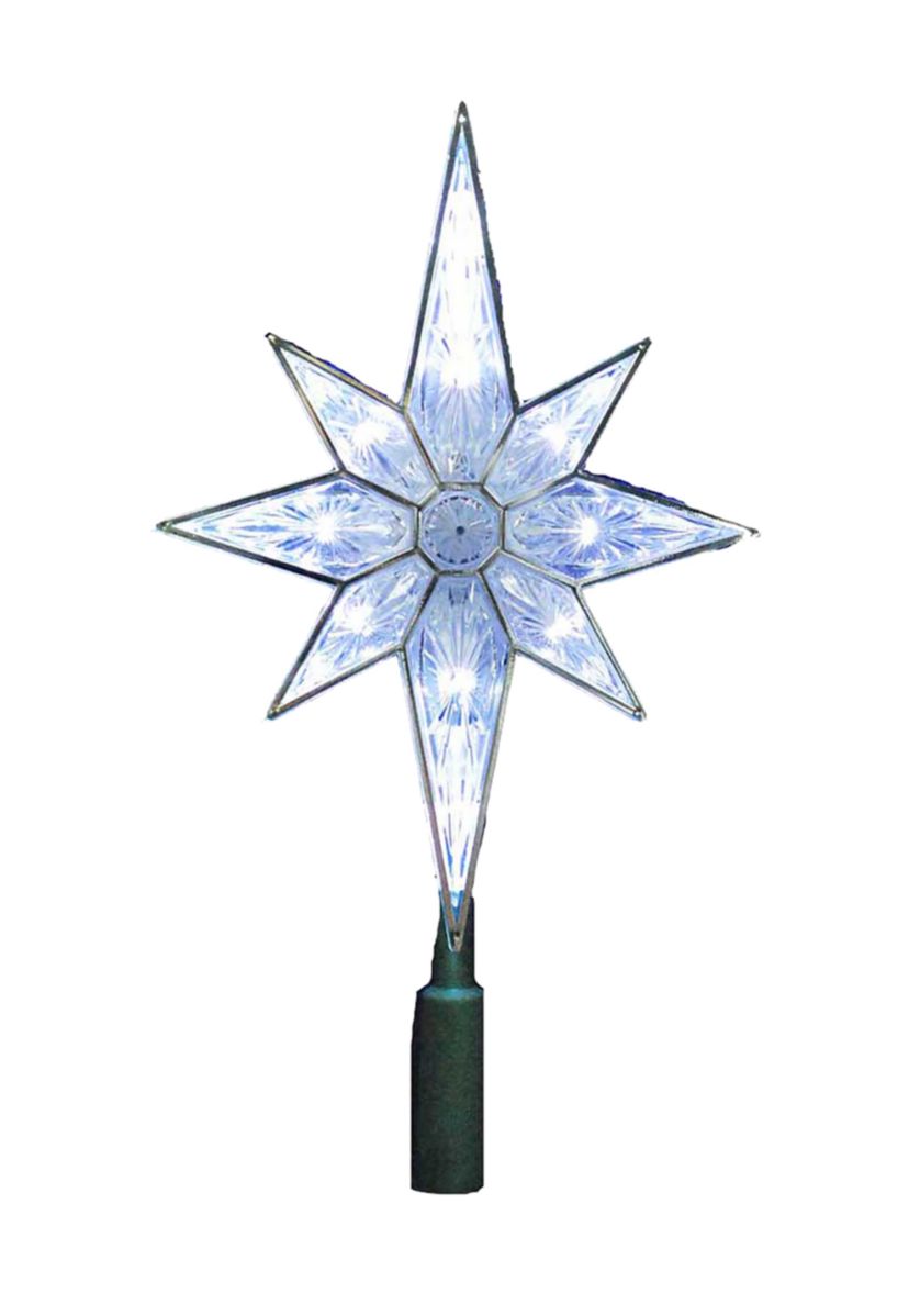 10-Light Clear LED 8-Point Star Treetop