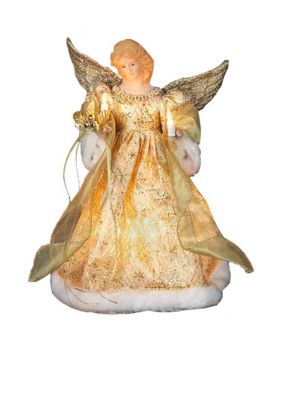 UL 10-Light Gold Dress Angel Treetop