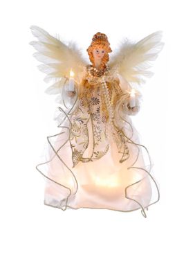 10-Light Ivory and Gold Angel Treetop