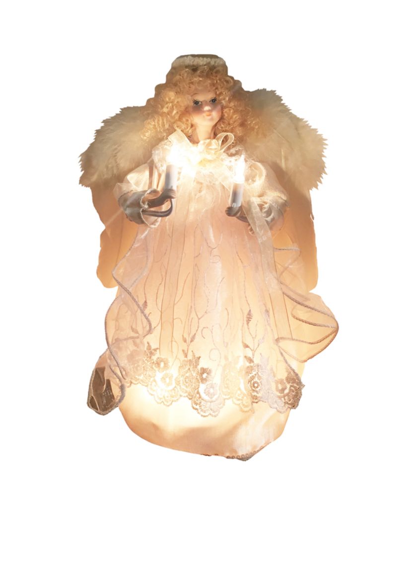 12-in. UL 10-Light Ivory Angel Treetop