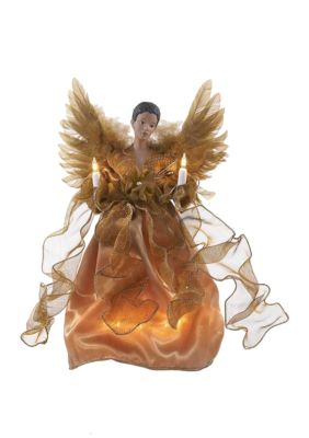 13 in UL 10-Light Gold African American Angel Treetop