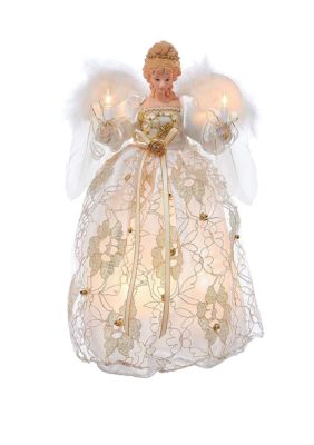 UL 10-Light 12 in Ivory and Gold Angel Treetop