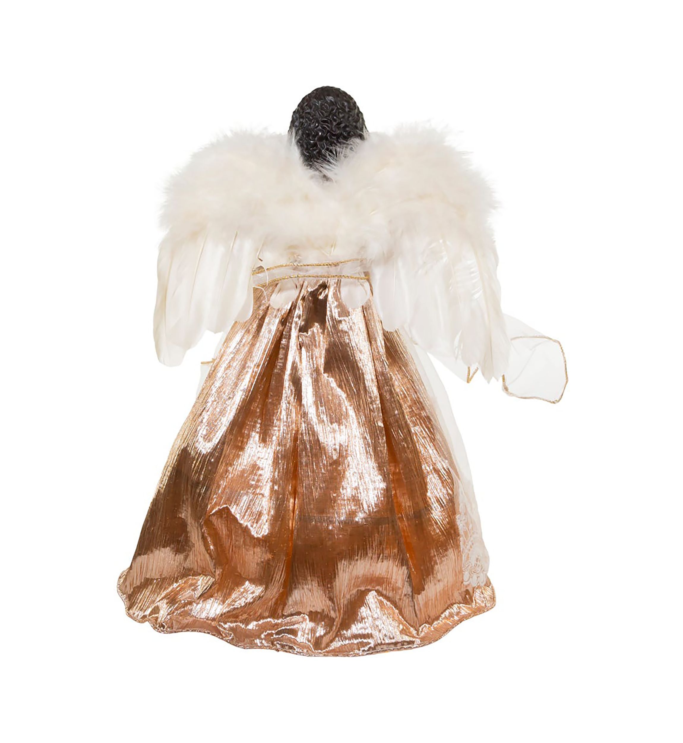 16-Inch White/Rose Gold Black Angel Tree Topper