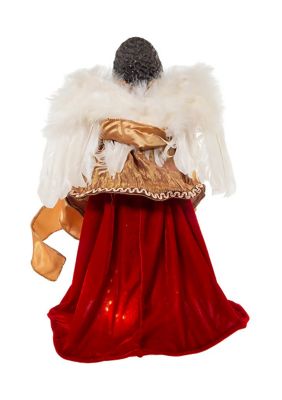 16-Inch Red/Gold Black Angel Tree Topper