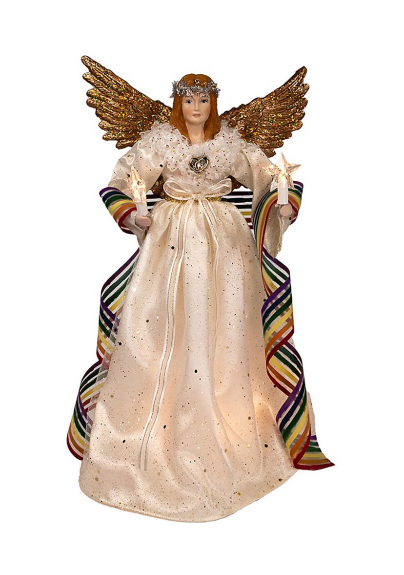 14-Inch 10-Light Pride Angel Tree Topper