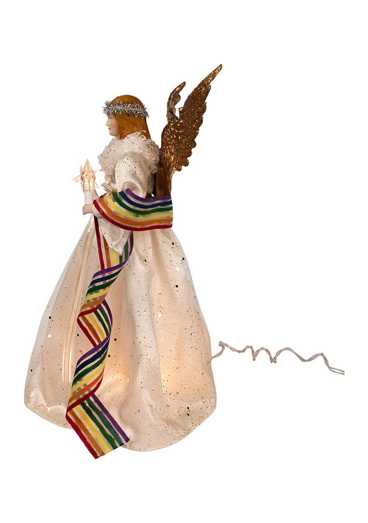 14-Inch 10-Light Pride Angel Tree Topper