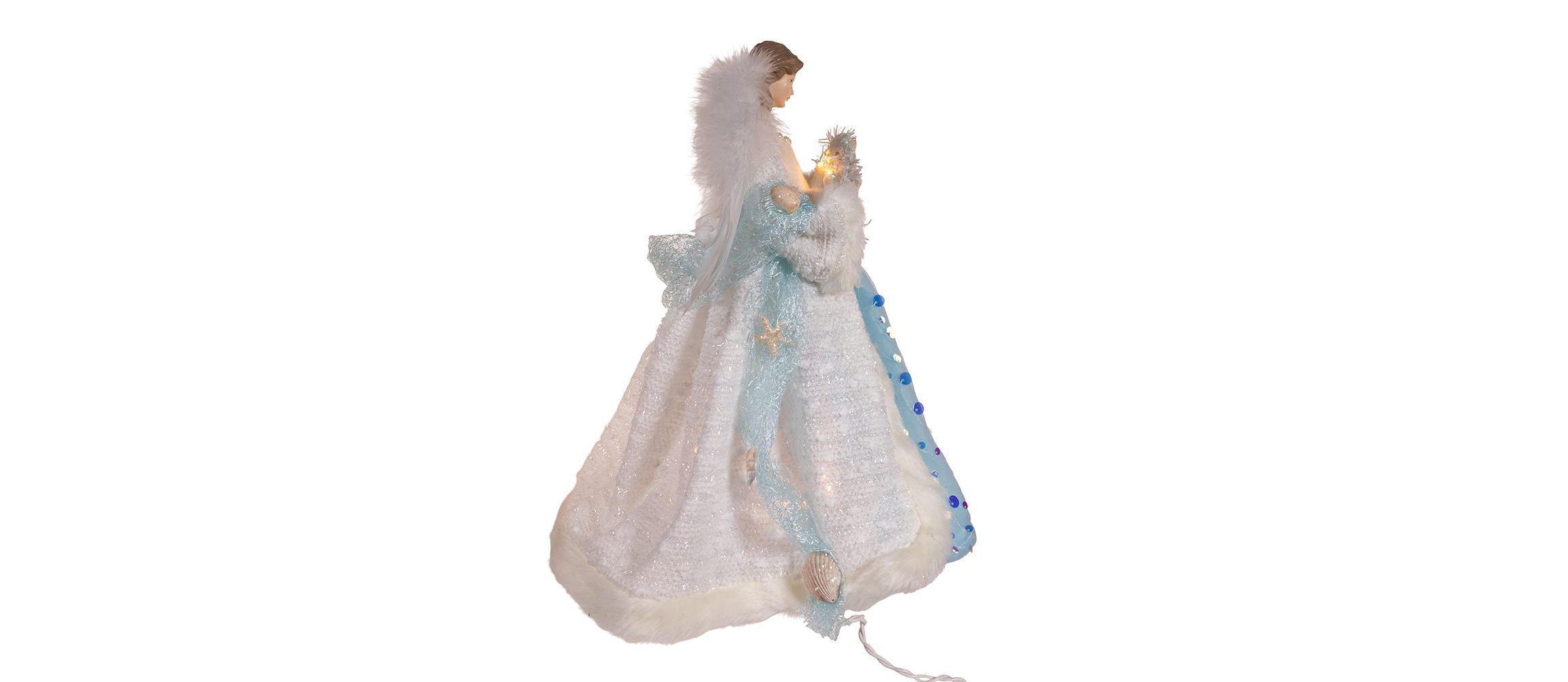 Kurt Adler 14-Inch UL 10-Light Coastal Beach Angel Tree Topper