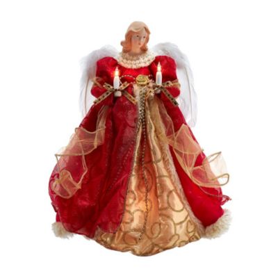 Kurt S. Adler Kurt Adler 14-Inch UL 10-Light Red and Gold Angel Tree Topper