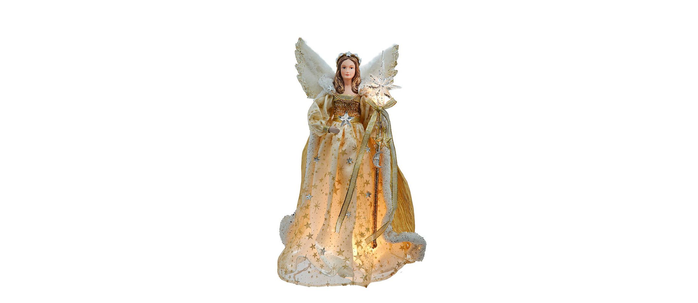 16-Inch UL 10-Light Celestial Angel Tree Topper