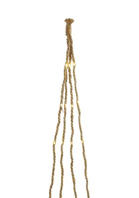 6 Foot Brown Burlap Rope Lights with Warm White Lights 