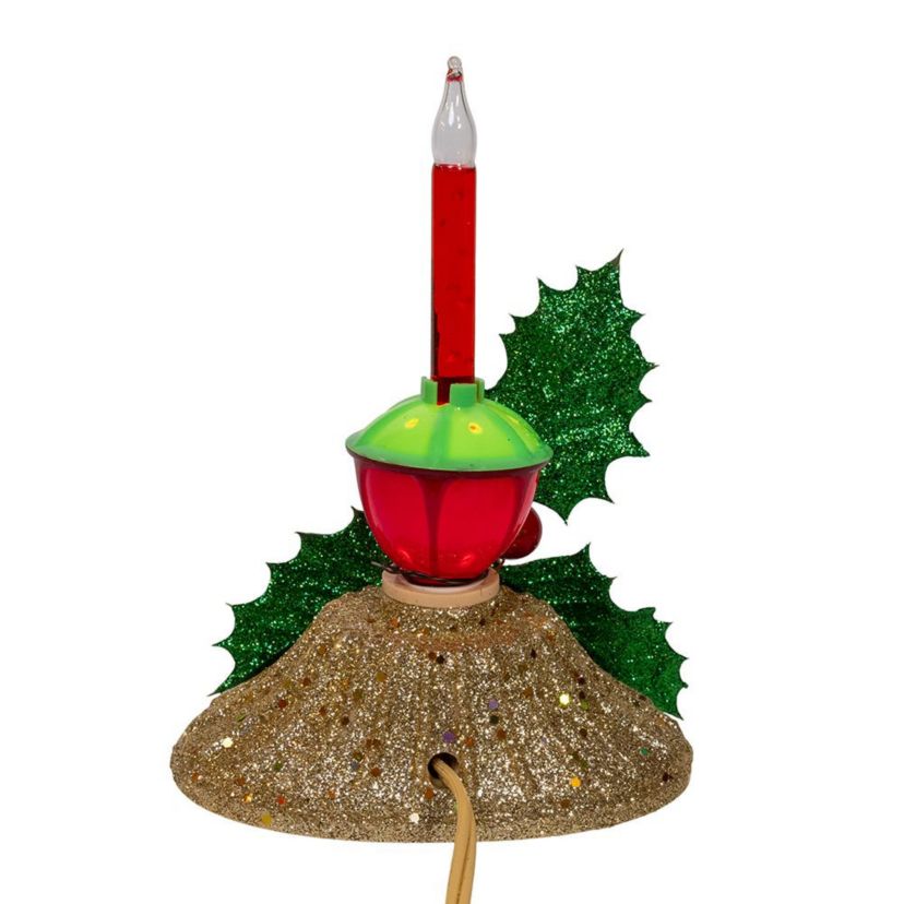 6.69-Inch Holly Berry and Greenery with Bubble Light