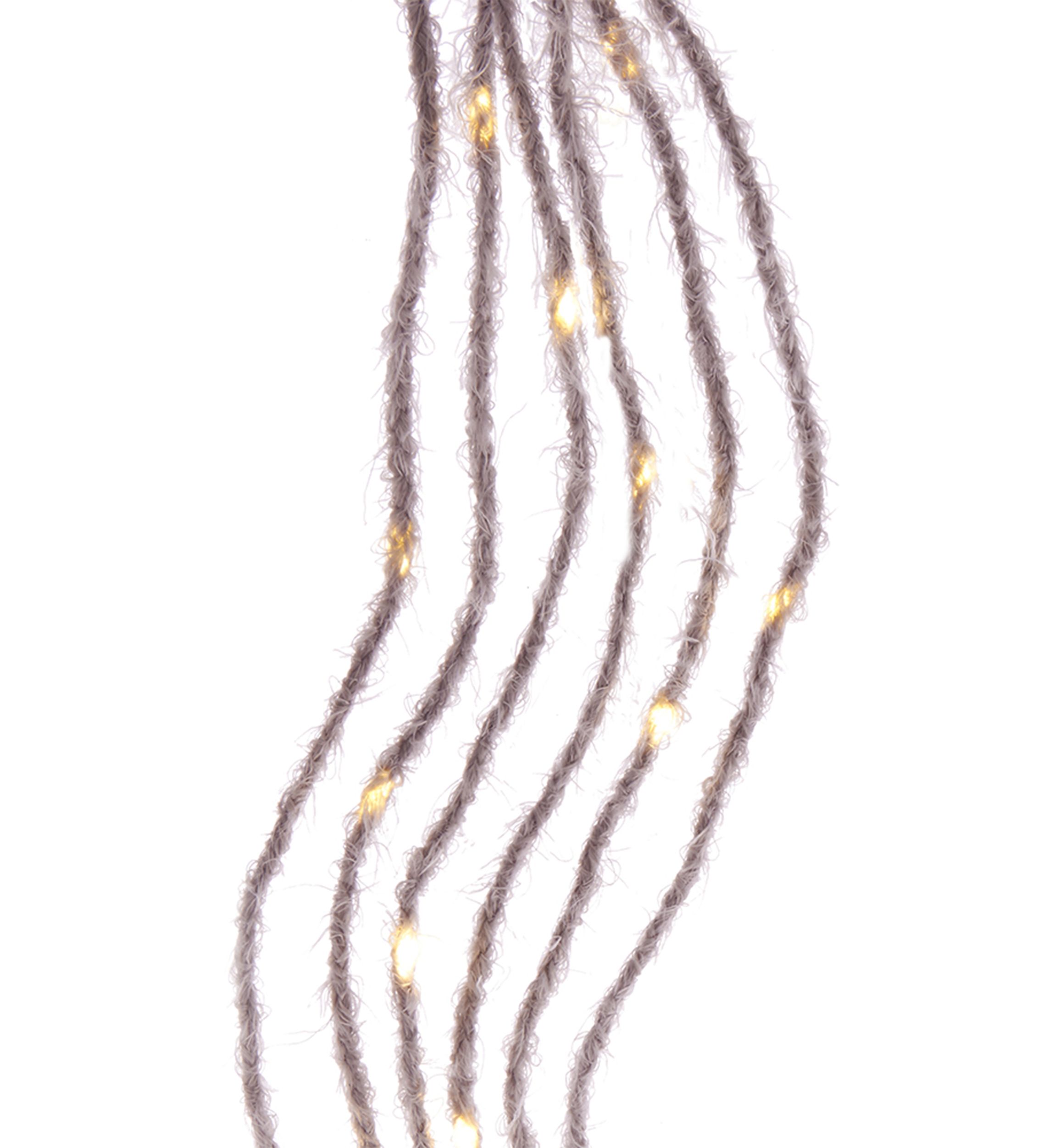  120-Light Gray Fuzzy Multi Strand Warm White LED Set  