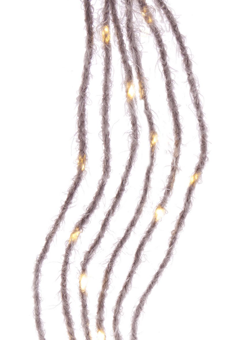  120-Light Gray Fuzzy Multi Strand Warm White LED Set  