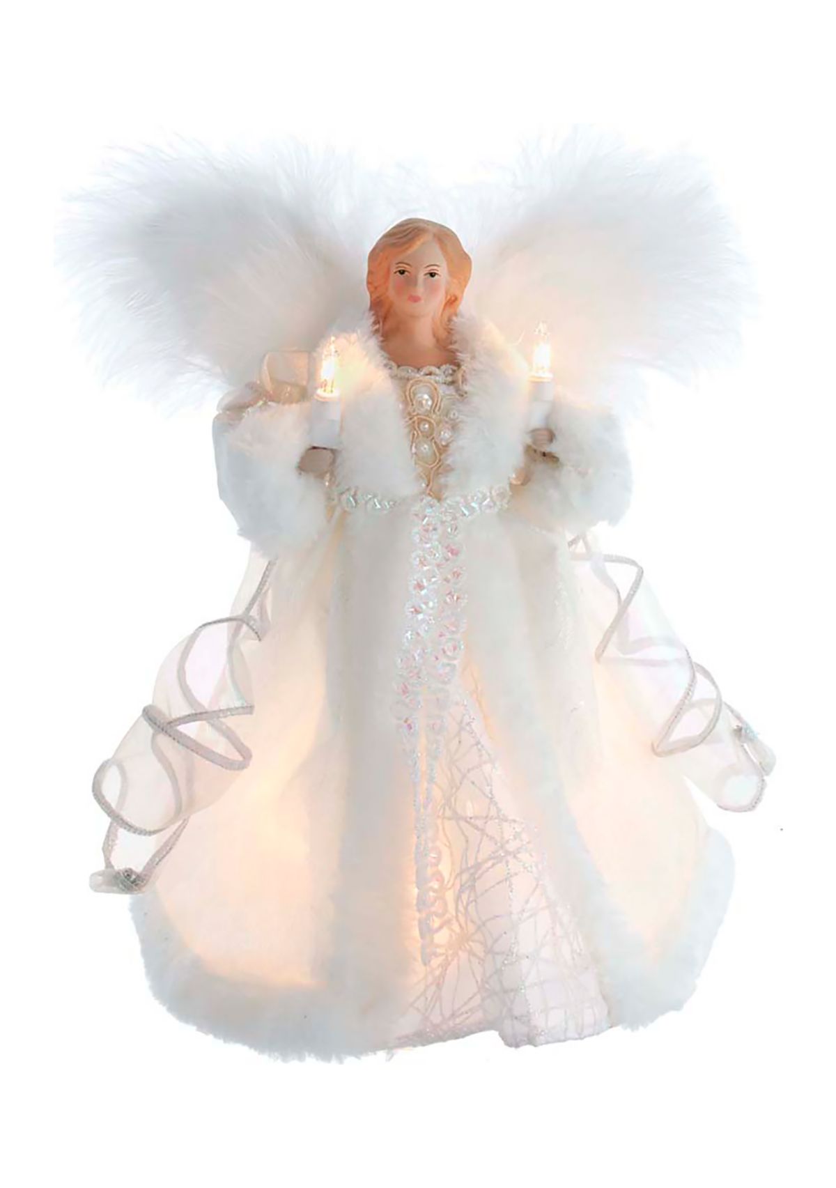 10 Light White Angel Treetop