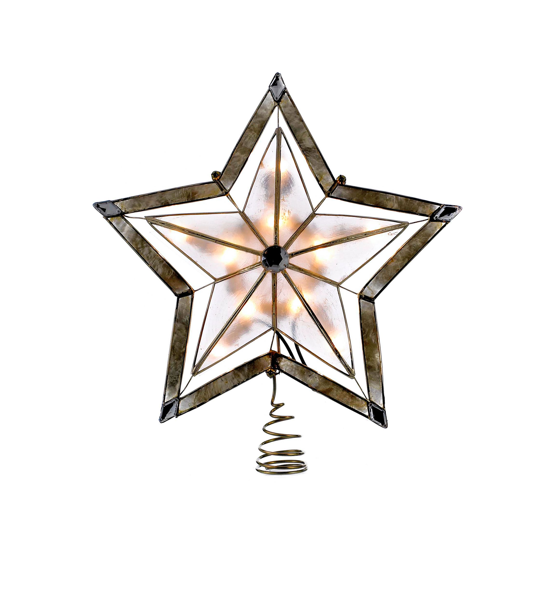 5-Point Large Star with Smoke Capiz Treetop