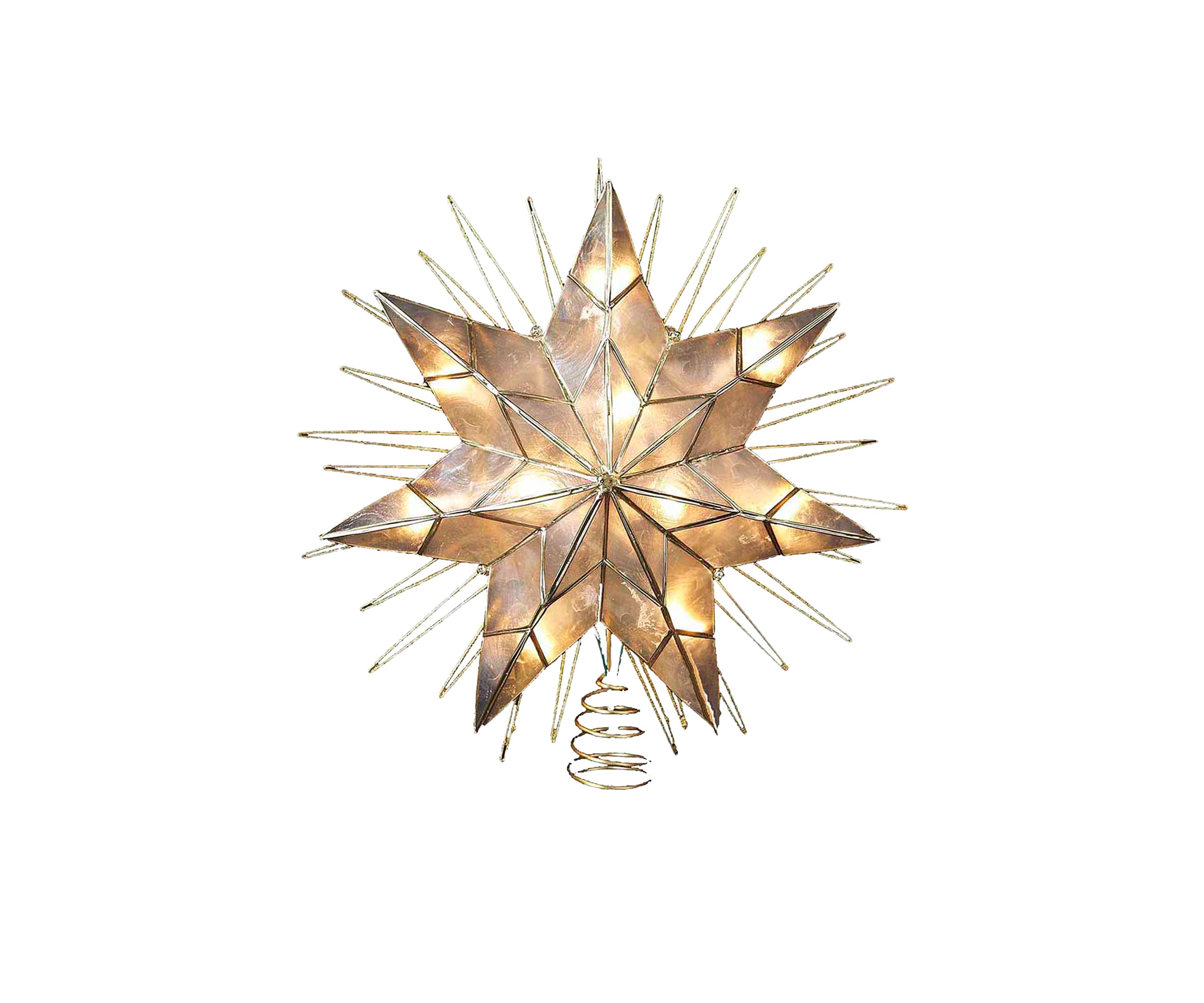 7-Point Natural Capiz Star Lighted Treetop