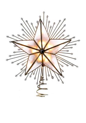 5-Point Capiz Star Treetop with Rays and Beads