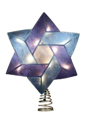 Kurt S. Adler 10-Light 8.5-in. Capiz Color Star of David Treetop