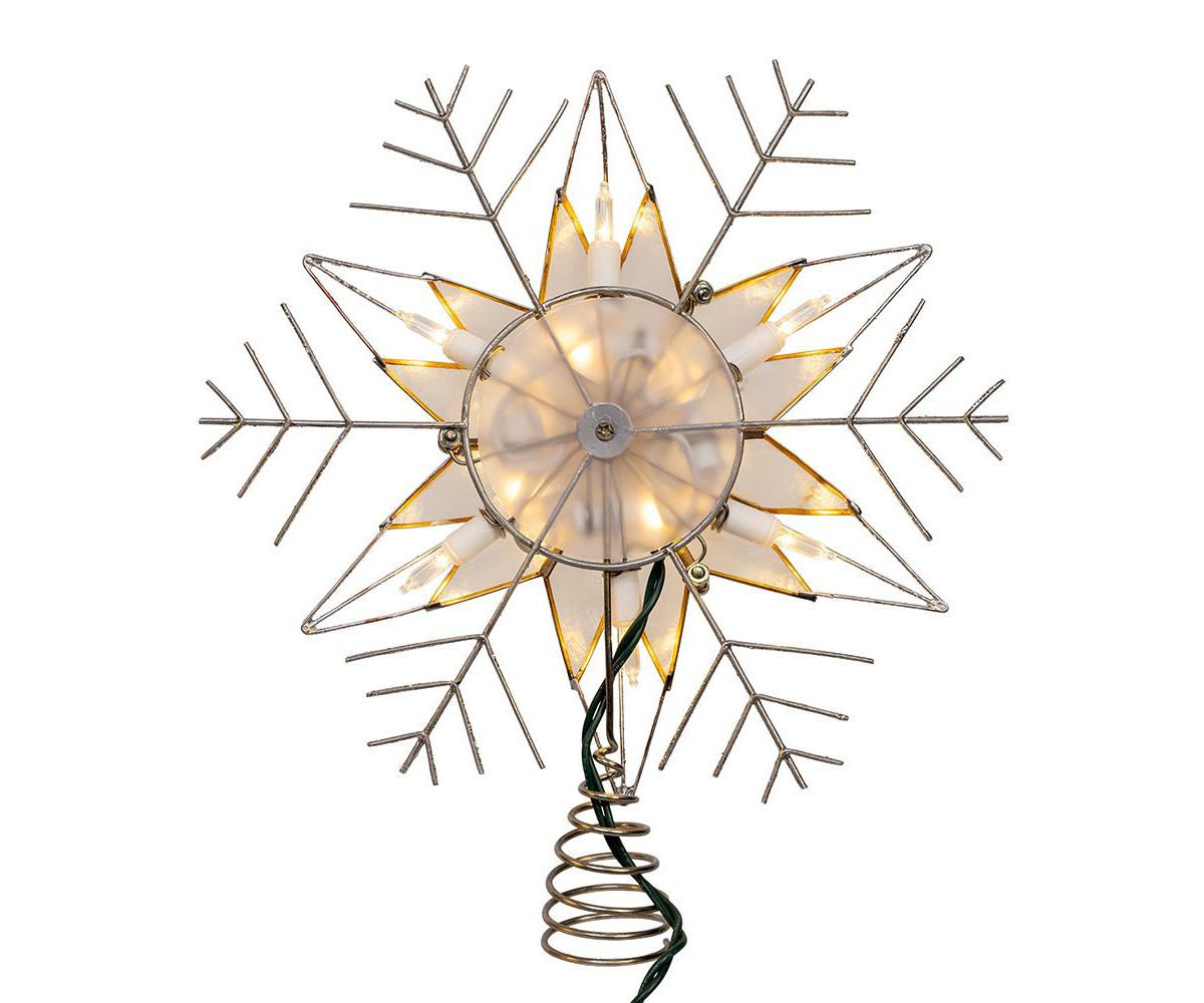 Kurt S. Adler 10-Inch 10-Light LED Silver Capiz and Snowflakes Tree ...