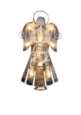 10-Light Capiz Angel Treetop with Vines and Pearls