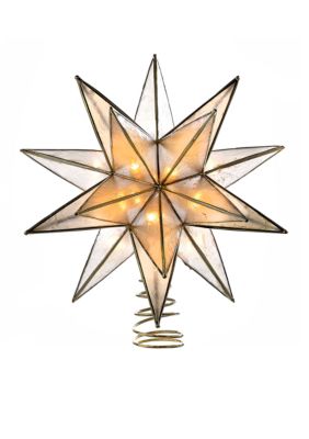 10-Light 15-Point Gold Sputnik Capiz Treetop