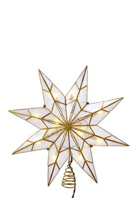 Kurt S. Adler 10-Light 8-Point Gold Capiz Star Treetop