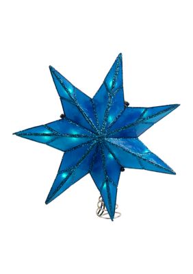 10-Light 7-Point Blue Capiz Star Treetop  