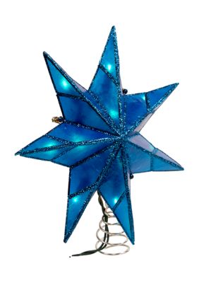 10-Light 7-Point Blue Capiz Star Treetop  