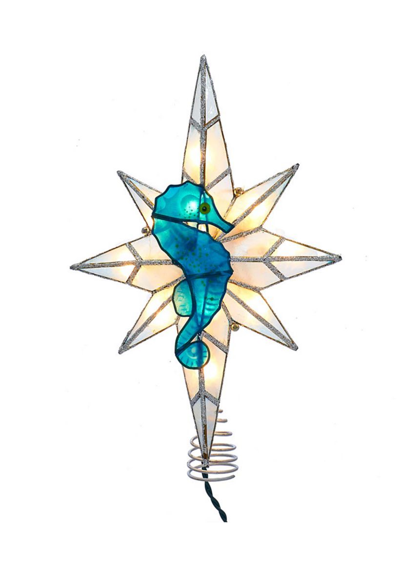  10-Light Capiz Bethlehem Star with Seahorse Treetop 