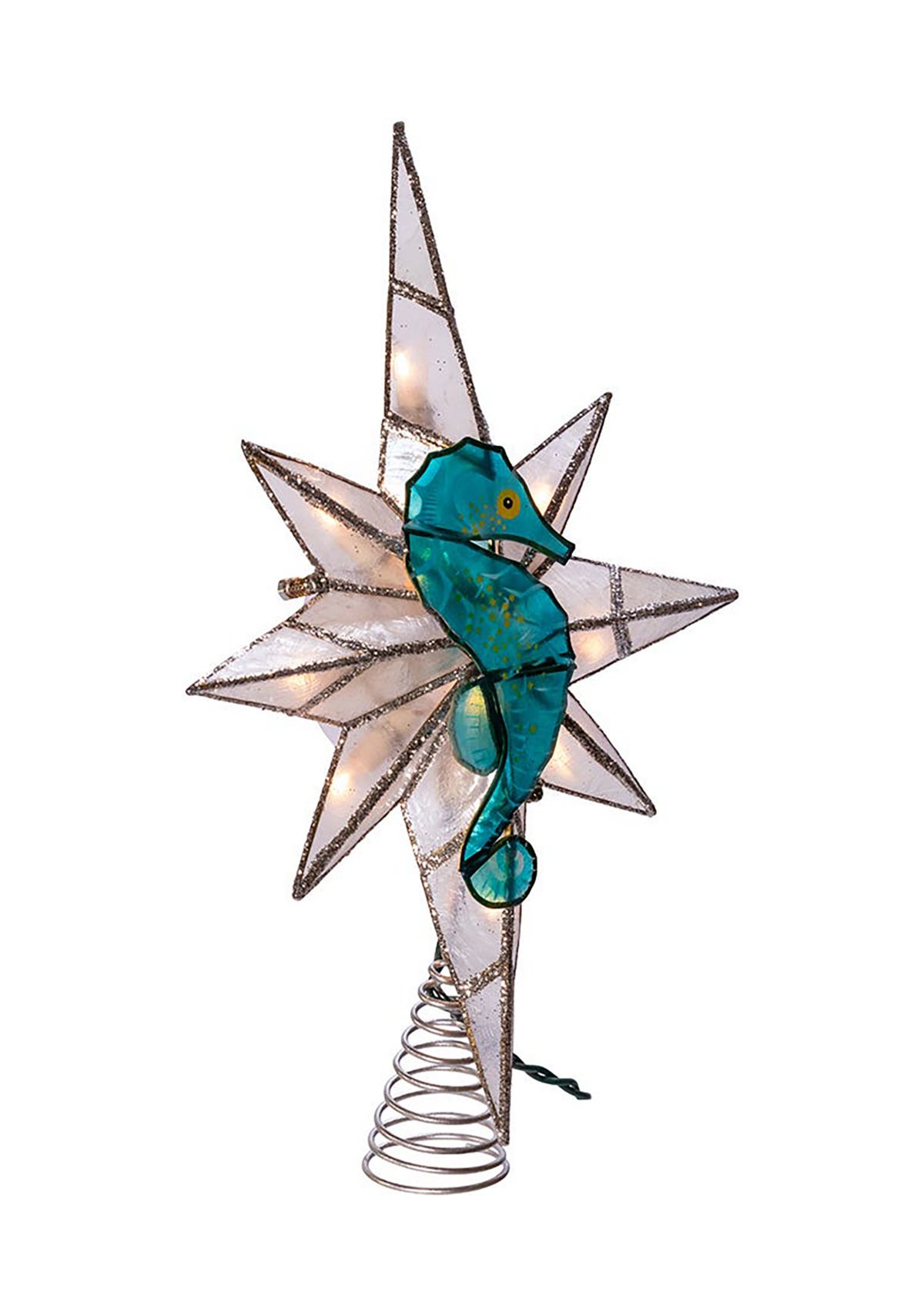  10-Light Capiz Bethlehem Star with Seahorse Treetop 