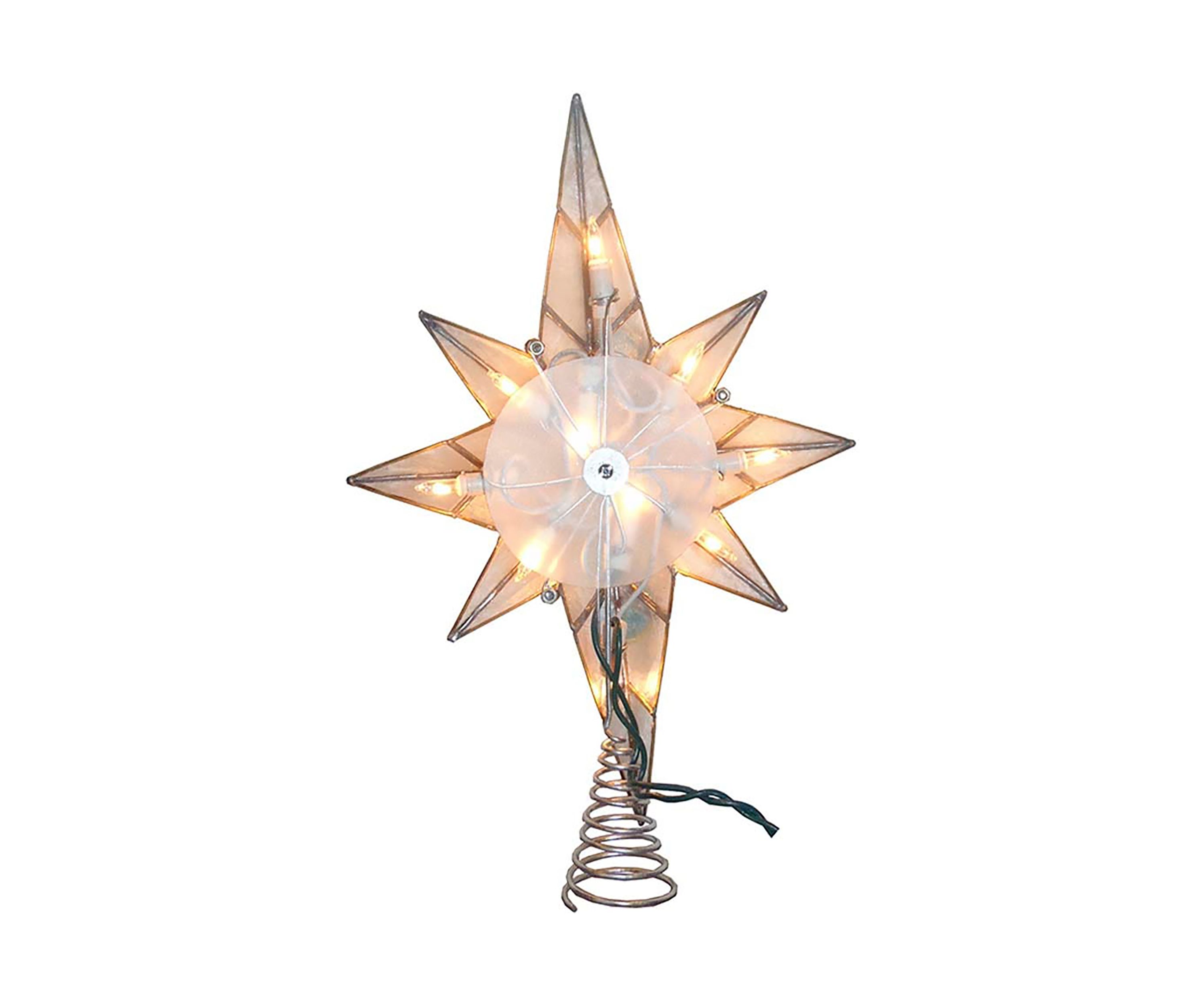  10-Light Capiz Bethlehem Star with Seahorse Treetop 