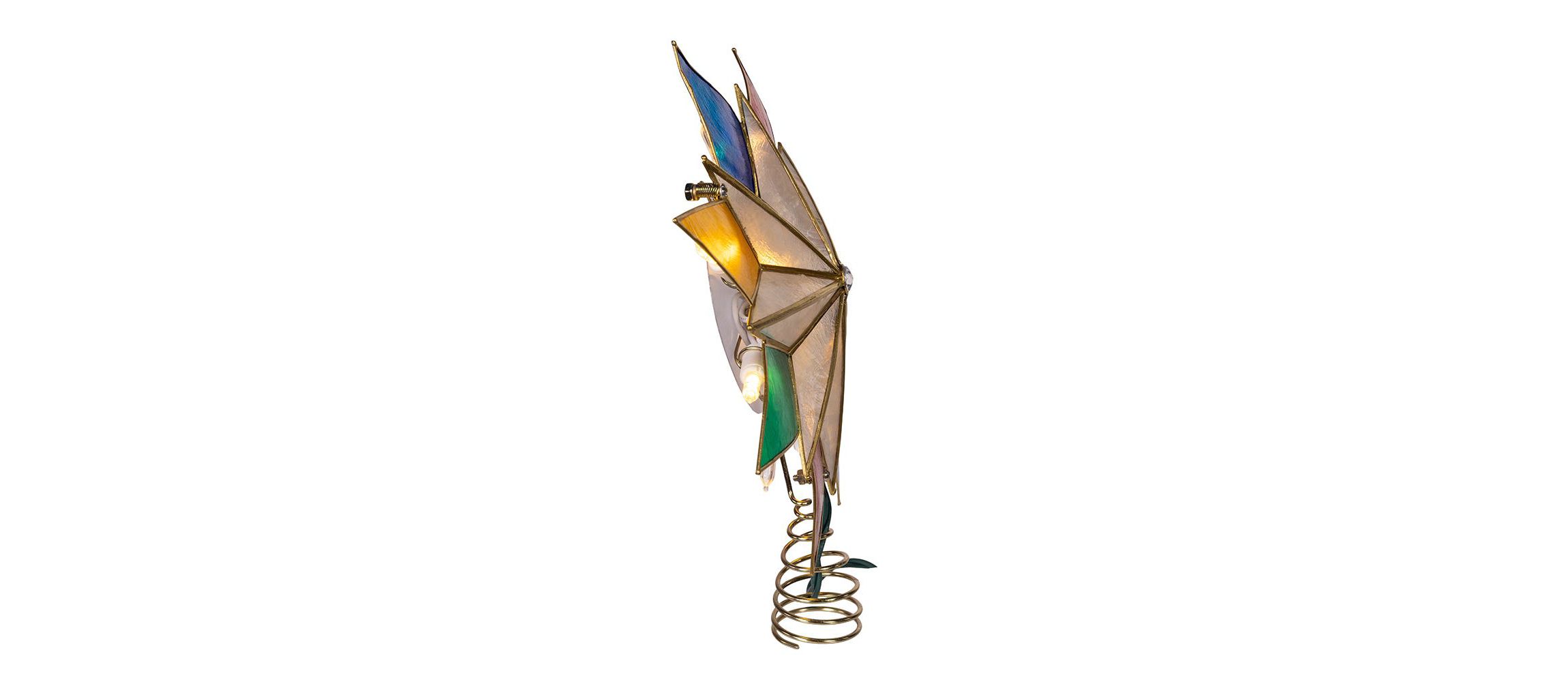 Kurt Adler UL 10-Light 8 Point LED Multi Color Capiz Star Tree Topper