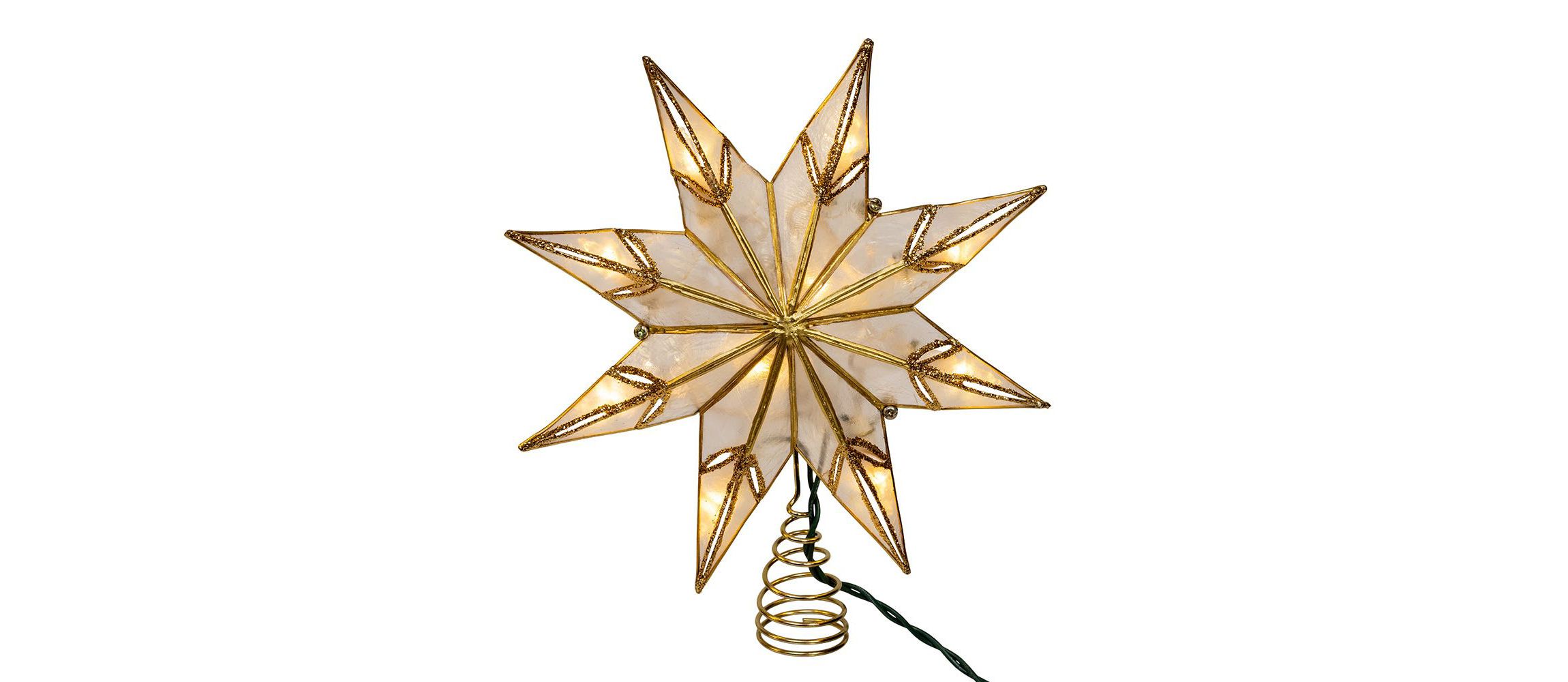 10L 8PT Capiz Clear Star Tree Topper