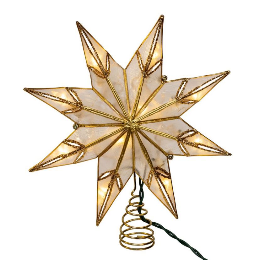 10L 8PT Capiz Clear Star Tree Topper