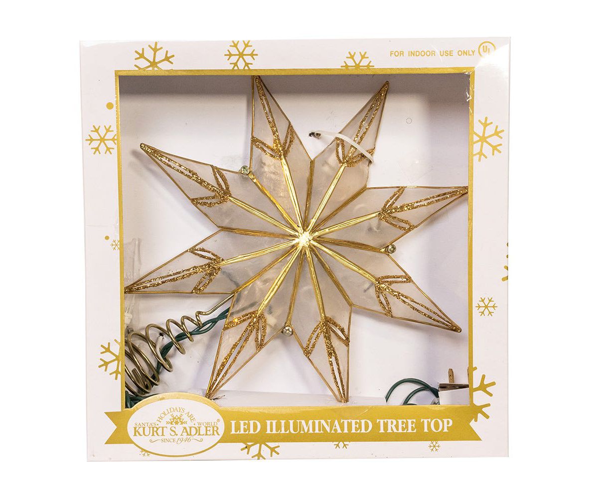 10L 8PT Capiz Clear Star Tree Topper