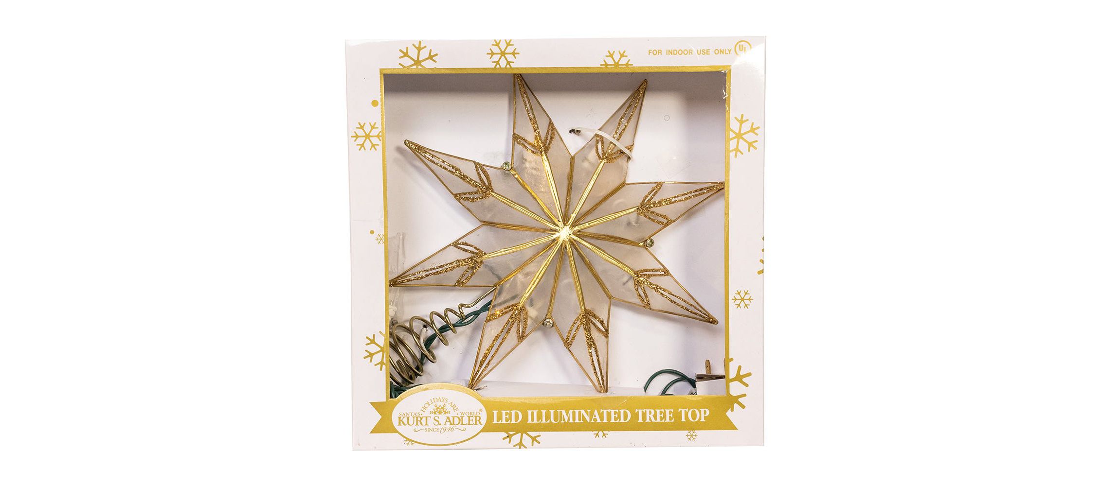 10L 8PT Capiz Clear Star Tree Topper