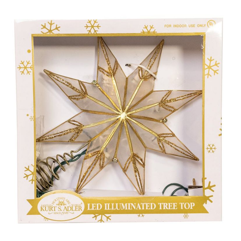 10L 8PT Capiz Clear Star Tree Topper