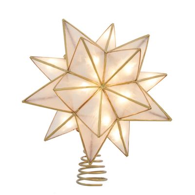 Kurt S. Adler UL 10L 15Point Capiz Sputnik Star With Gold Trim Tree Topper