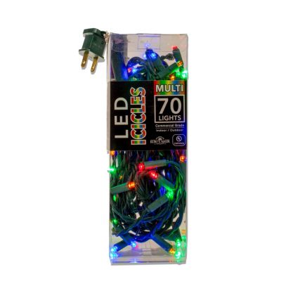 Kurt S. Adler Kurt Adler 70-Light 7.5-Foot 5MM Multicolored LED Icicle Light Set, Green