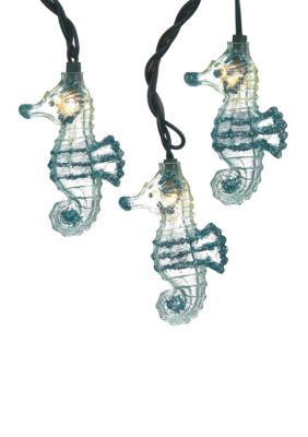 UL 10-Light Glittered Seahorse Light Set