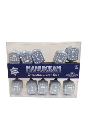 UL 10-Light Hanukkah Dreidel Light Set