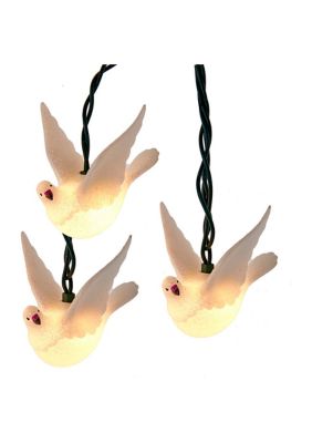 Kurt S. Adler 10L Dove Light Set, White