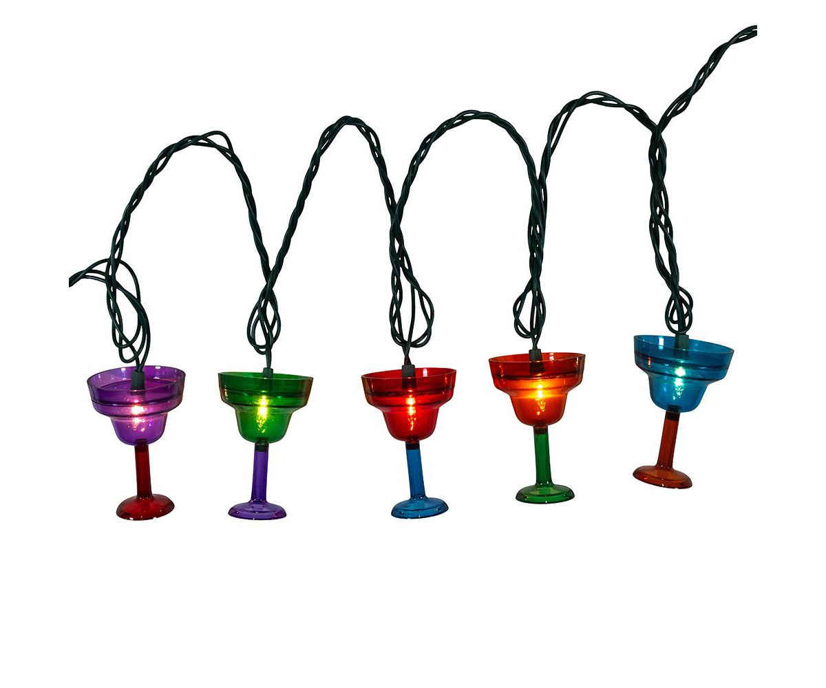 Kurt Adler 12-Foot UL 10-Light Margarita Glass Light Set With Green Wire