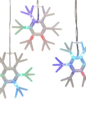  Snowflake Icicle Fairy Lights with RGB LED Lights 