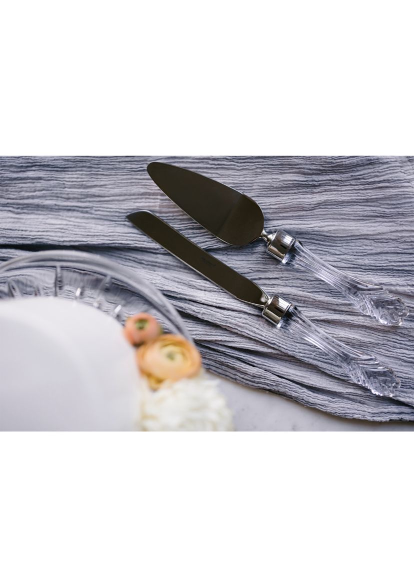 Wedding Cake Crystal Knife & Server Set